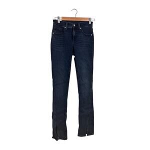 Express Skyscraper Mid Rise Dark Wash Women's Jeans Size 2 Vented Hem